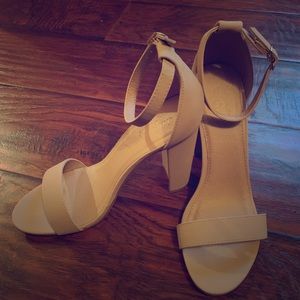 Nude high heels. Worn once. Size 8
